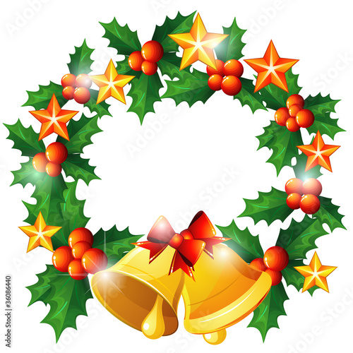 Christmas wreath with bells