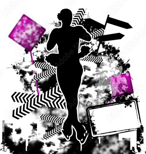 Figure Skating grunge template vector