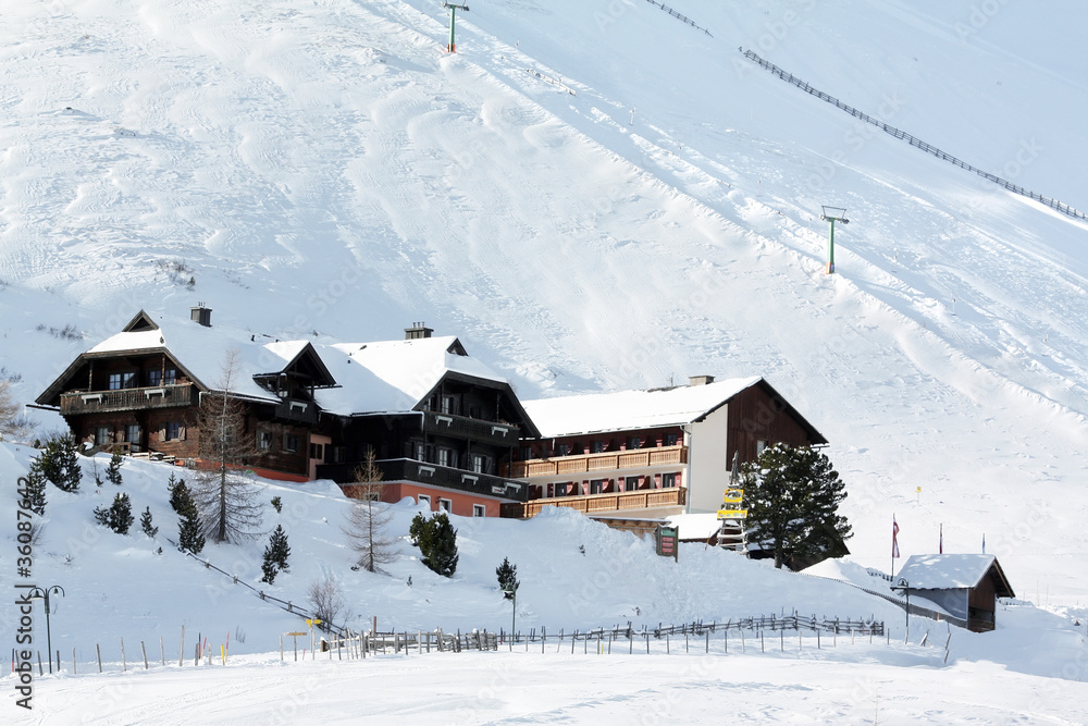wooden house in alps wooden house in alps
