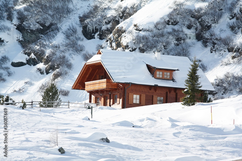 wooden house in alps #36087669