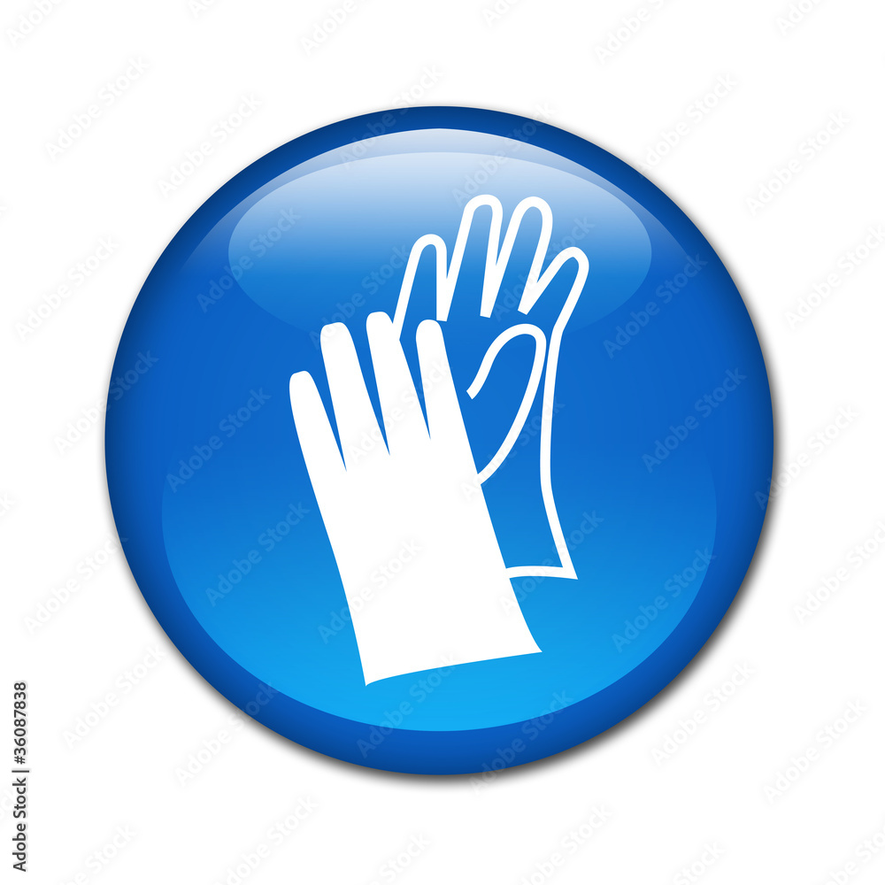 Boton brillante simbolo guantes ilustración de Stock | Adobe Stock