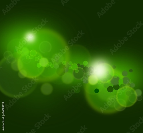 Grüne Kreise und Lichtpunkte - Hintergrund