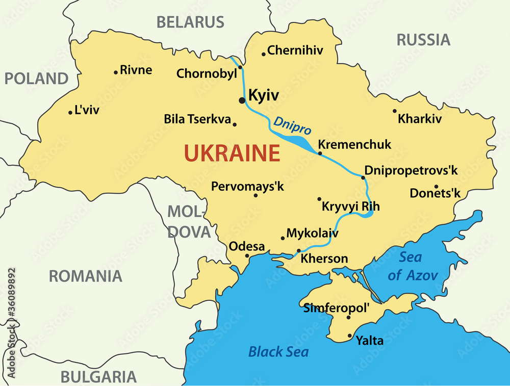 map of Ukraine - vector illustration