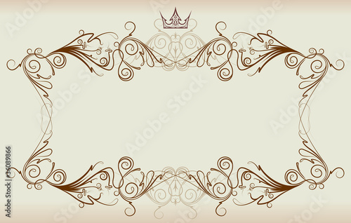 Vintage frame with crown