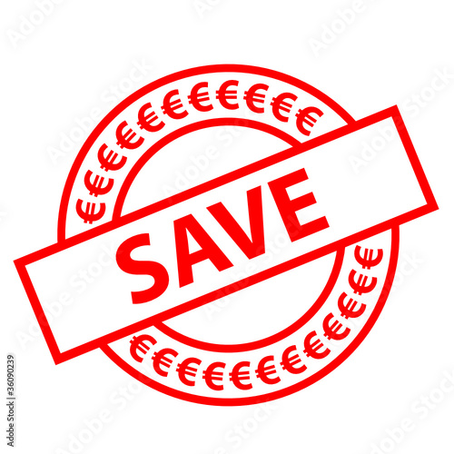 "SAVE" Marketing Stamp (special offer sticker price tag savings)