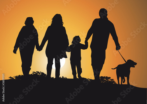 famille, promenade