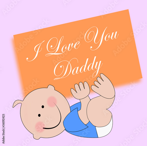 Carte I Love You Daddy Stock Vector Adobe Stock