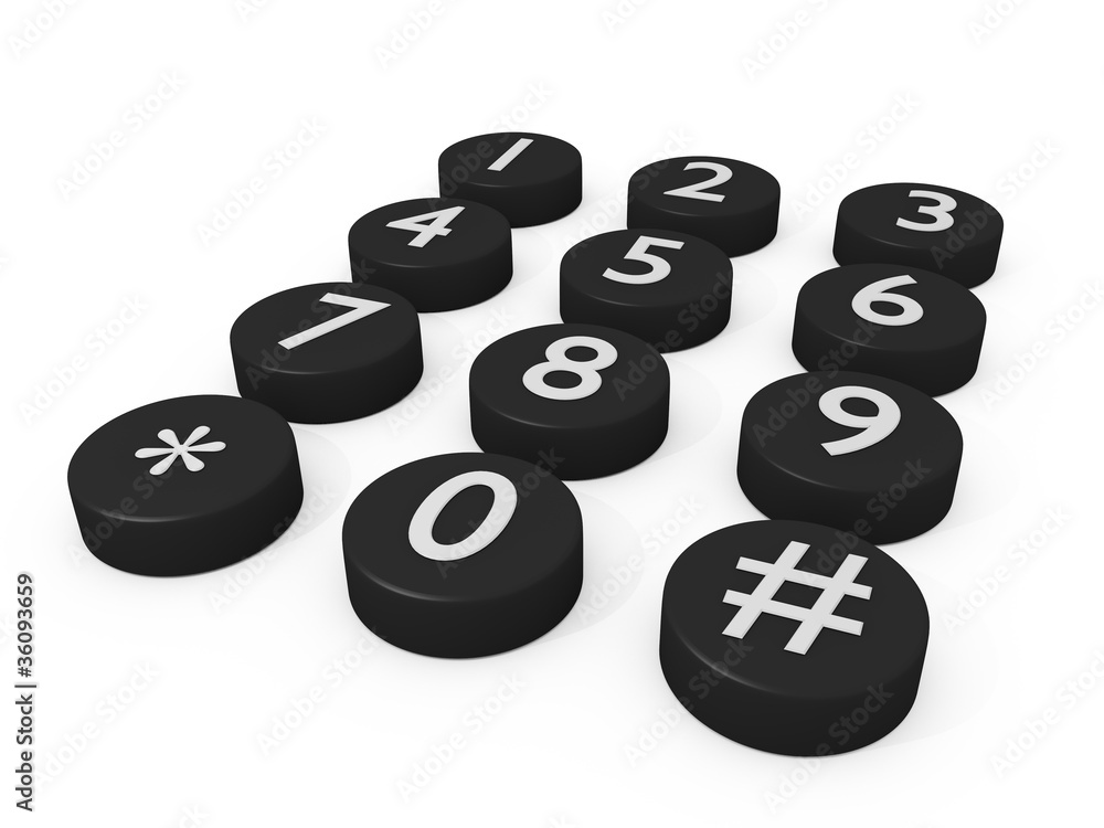 black number button block over white background black number button block over white background