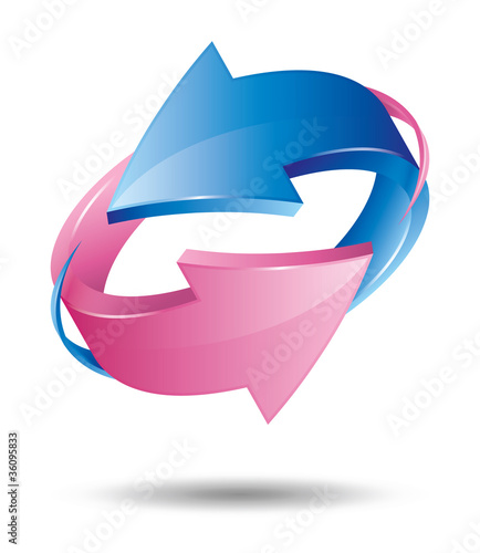 Pink & Blue 3D Arrows - Love Symbol