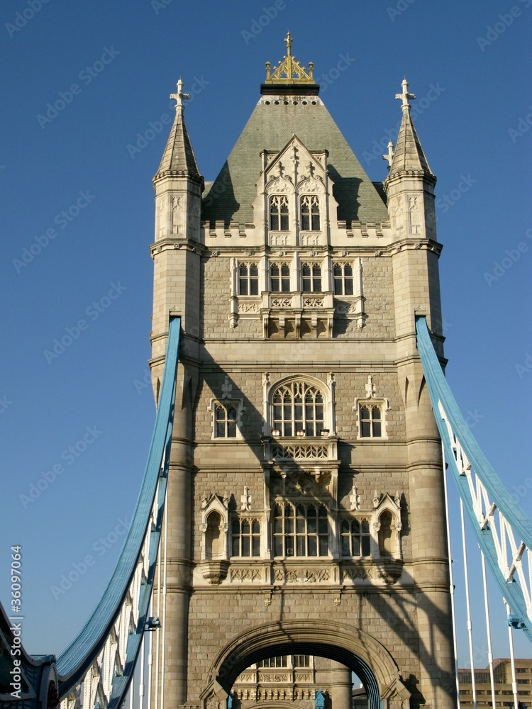 A detail of the tower bridge in London
