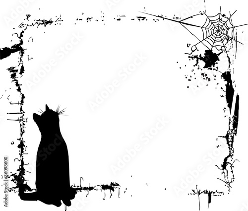 Halloween cat  vector frame