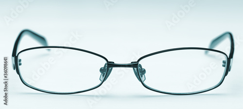 eyeglasses blue toned