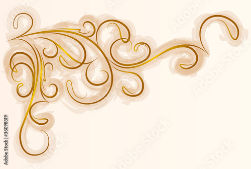 Decorative branch with shade. Vector