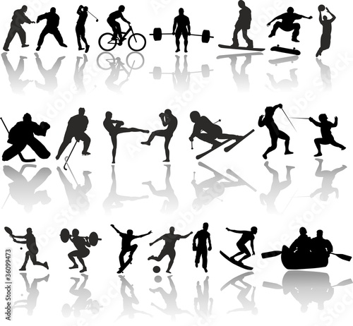 Silhouette of sport people