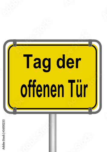 Schild Tag der offenen Tür
