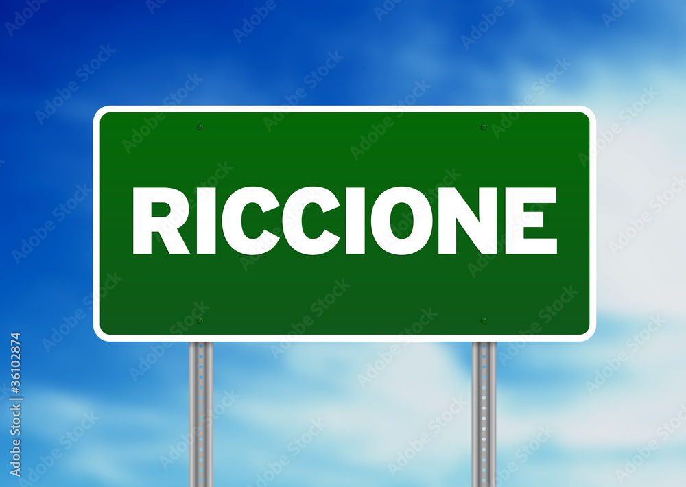 Green Road Sign - Riccione, Italy Green Road Sign - Riccione, Italy