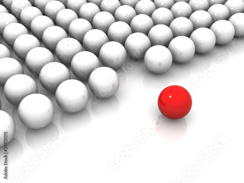 Red and white spheres