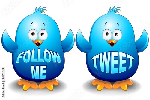 Pulcini Uccelli Blu Cartoon-Blue Birds Chicks-Vector