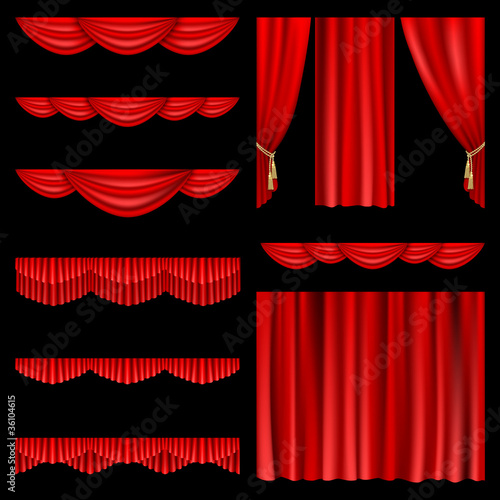 Red curtains