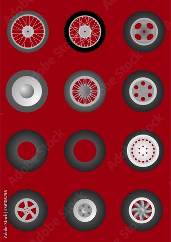 Wheels with tires.