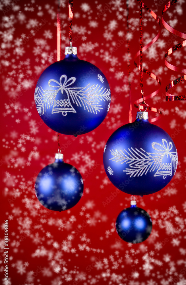 Christmas balls with snow flakes Christmas balls with snow flakes