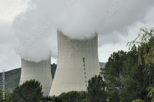 nuclear chimney vapours, ardennes photo