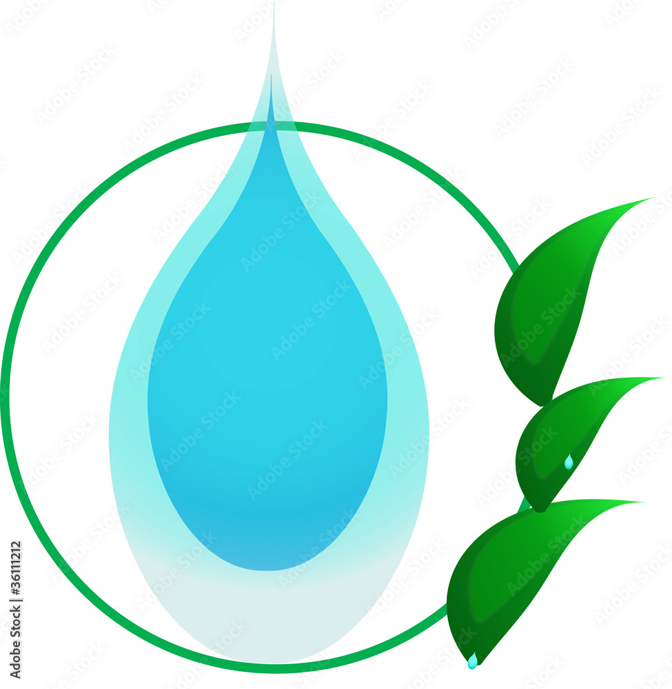 Drop with leafs Drop with leafs