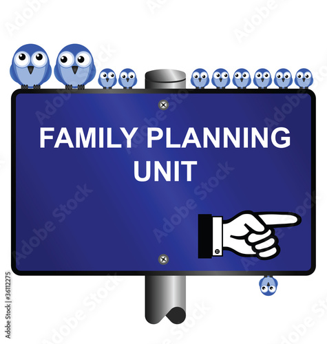 Birds and family planning sign