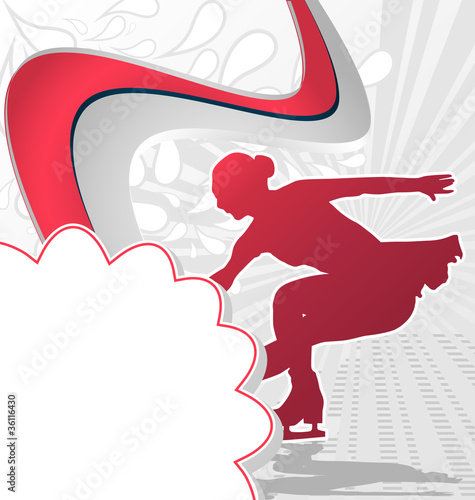 Sport Template Poster Figure Skating. Vector Illustration.