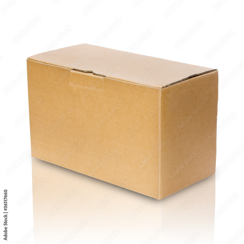 Close brown paper box