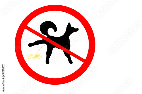 Prohibition sign for dog piss