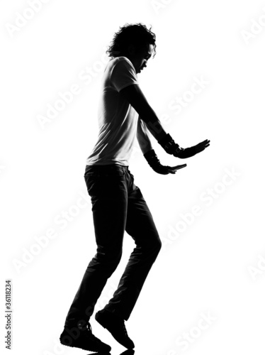 Canvastavla hip hop funk dancer dancing moonwalk man