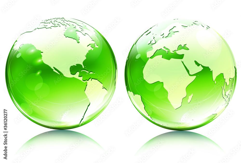 glossy earth map globes