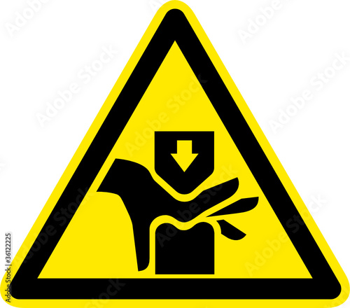 Warnschild Warnzeichen Handverletzung Fingerverletzung