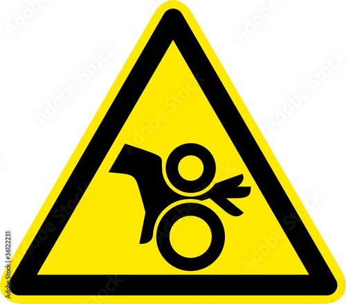 Warnschild Warnzeichen Einzugsgefahr Finger Symbol