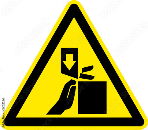 Warnschild Warnzeichen Handverletzung Schnittverletzung