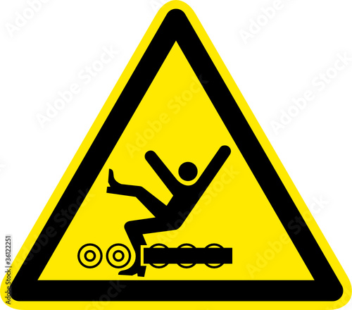 Warnschild Warnzeichen Rollenförderer Verletzungsgefahr