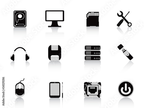 black computer equipment icon