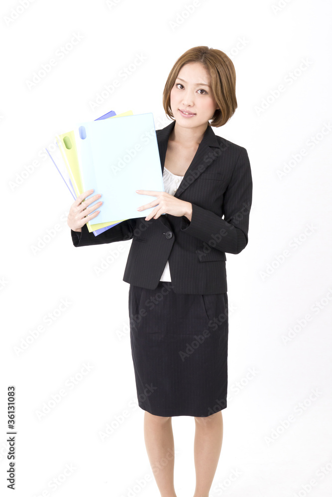 Beautiful business woman with file Beautiful business woman with file