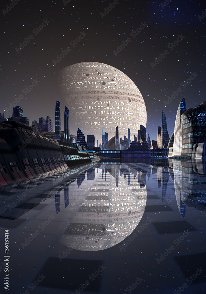 Fototapeta premium Futuristic City On An Alien Planet Part 10