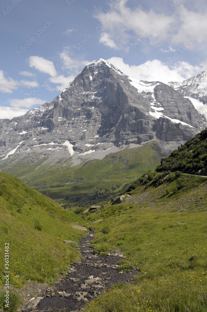 Fototapeta premium North Face of the Eiger above Kleine Scheidegg