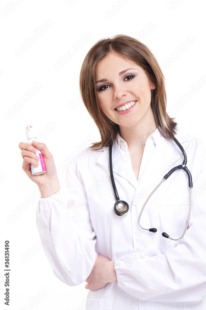 Young and attractive doctor isolated on white Young and attractive doctor isolated on white