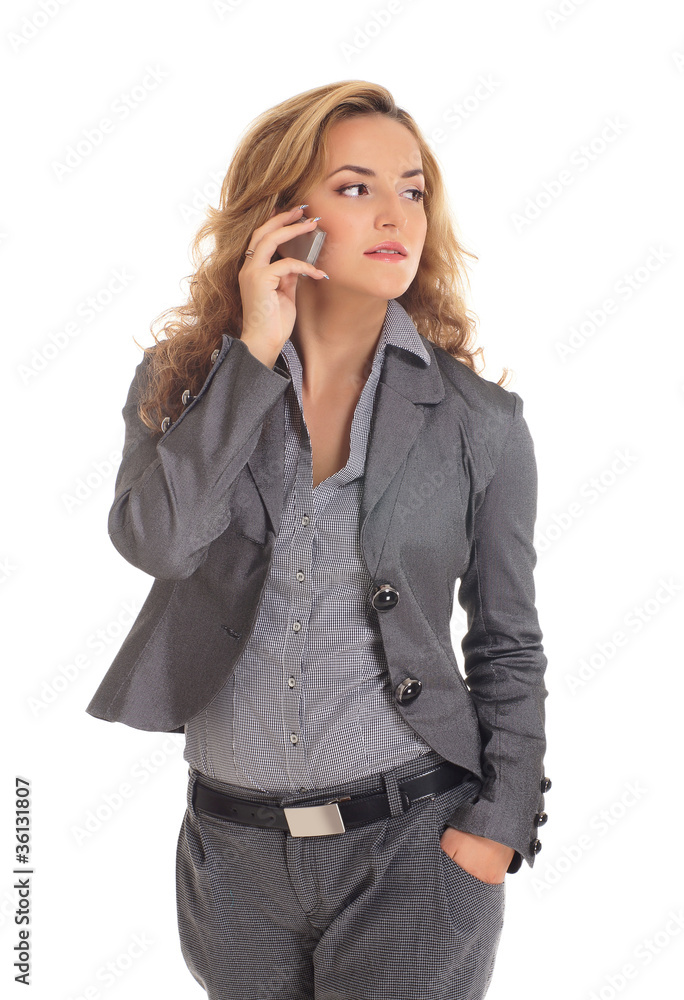 Young and attractive business woman isolated on white Young and attractive business woman isolated on white