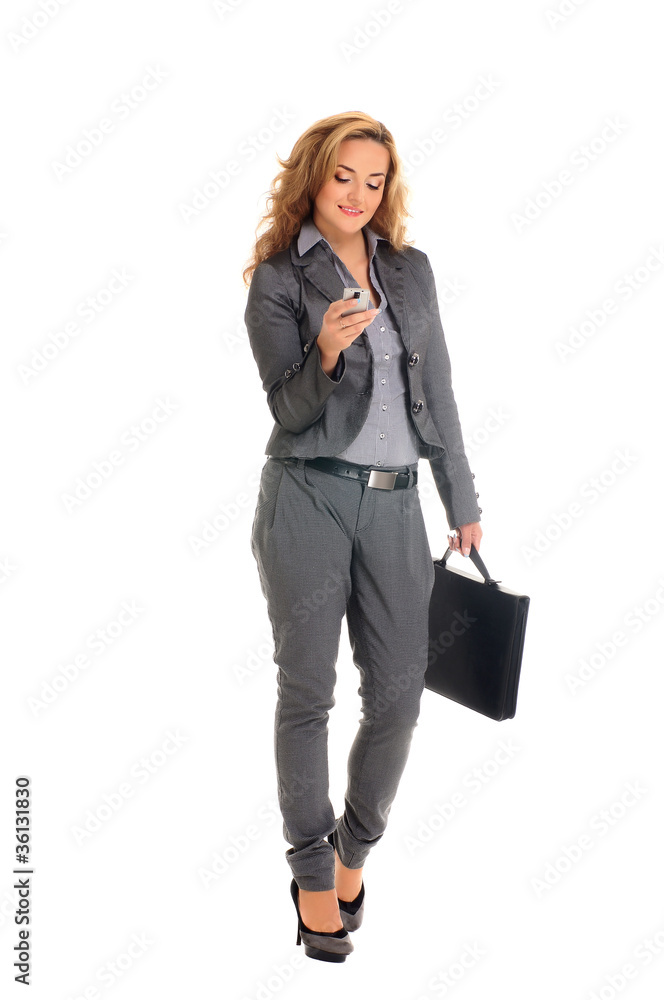 Young and attractive business woman isolated on white Young and attractive business woman isolated on white