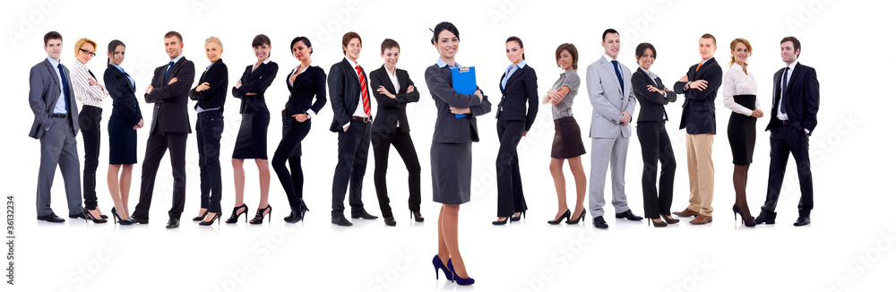 business woman student leading a team