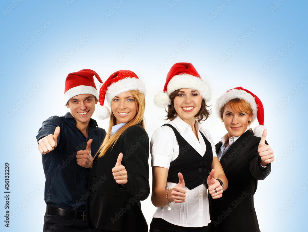 © Acronym - Young attractive business people in Christmas style