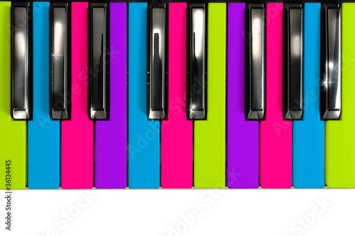 Multicolored Disco Style Piano Keys