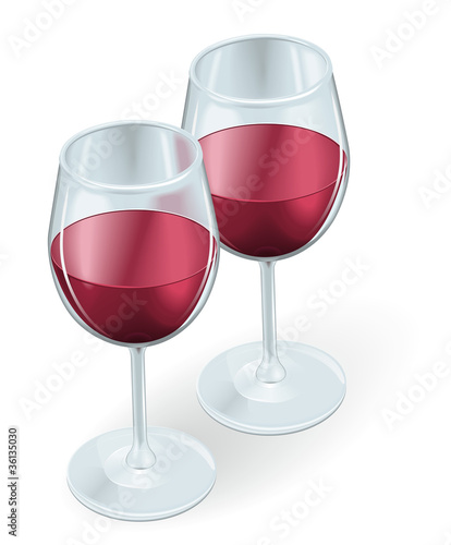 Two wine glasses illustration