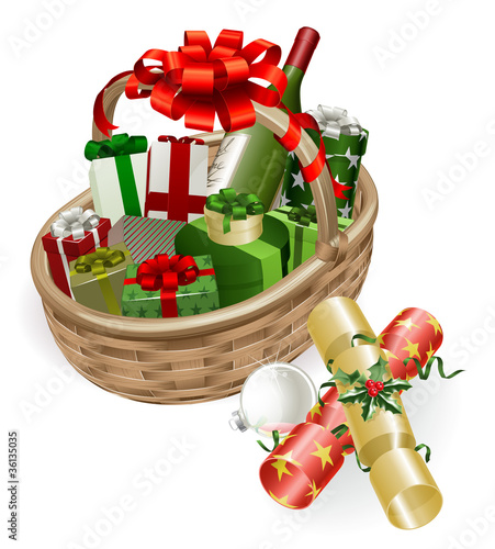 Christmas basket illustration