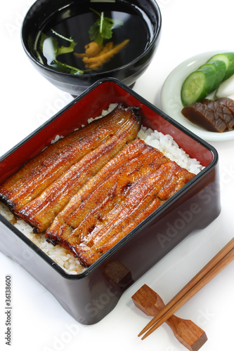 broiled eel on rice,unaju, japanese unagi cuisine